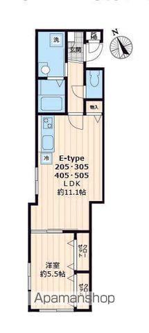 アイリス立川(1LDK/3階)の間取り写真