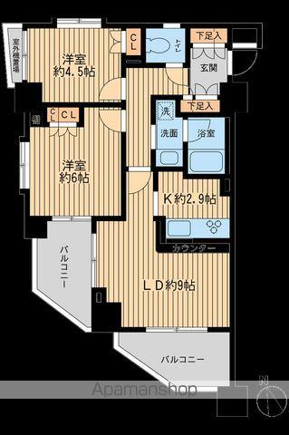 レジデンス八王子明神町(2LDK/9階)の間取り写真