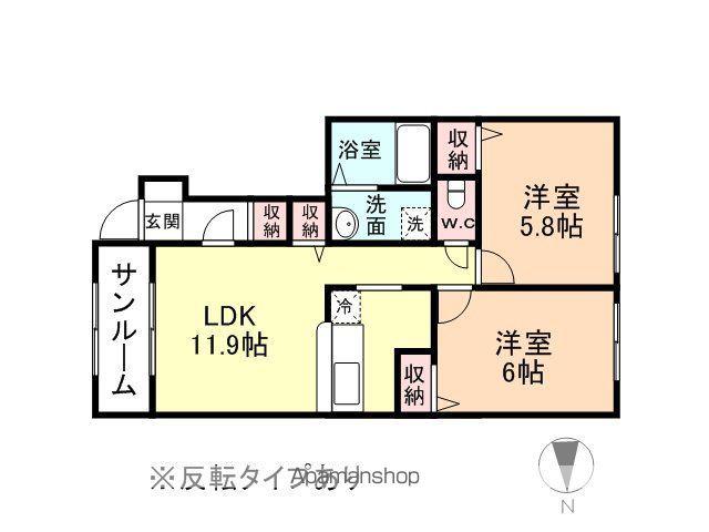 ロコモーションM(2LDK/1階)の間取り写真