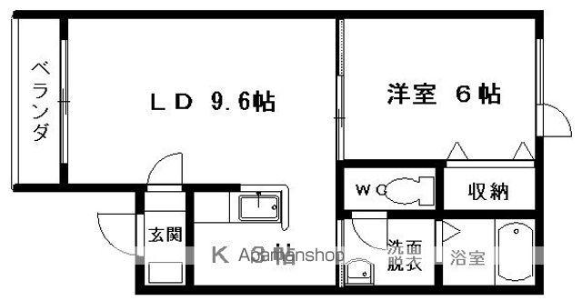 チアーⅠ(1LDK/1階)の間取り写真