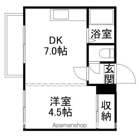 豊平コート(1DK/3階)の間取り写真