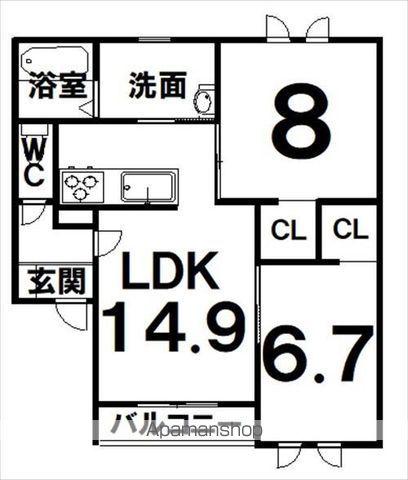 FERRULLI Ⅱ(2LDK/3階)の間取り写真