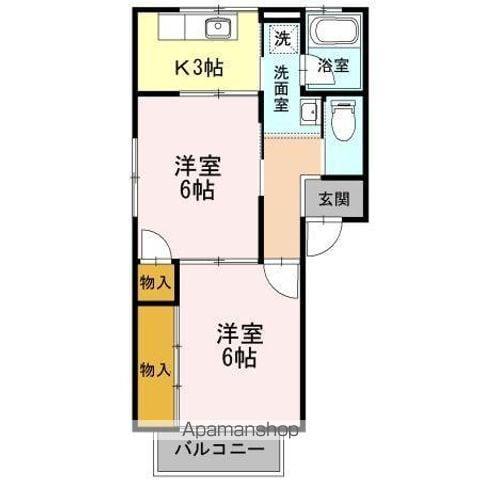 アメニティ春日井(2K/1階)の間取り写真