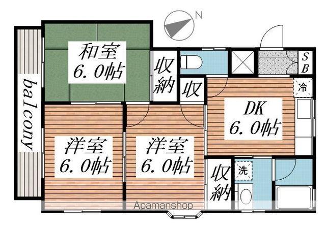 小川コーポ(3DK/2階)の間取り写真