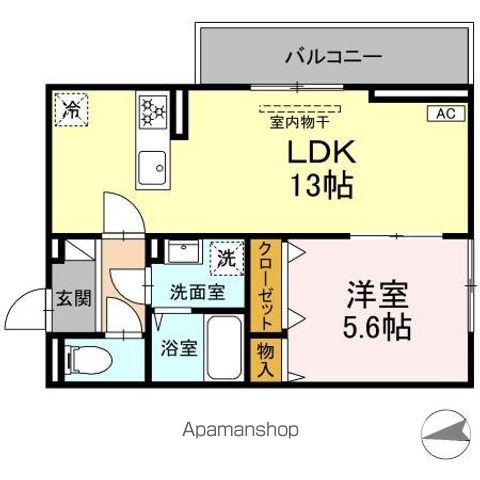 ベルディール(1LDK/2階)の間取り写真