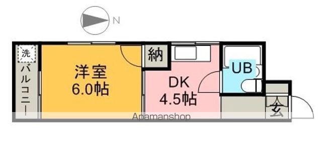 アーバンコート西町(1DK/2階)の間取り写真