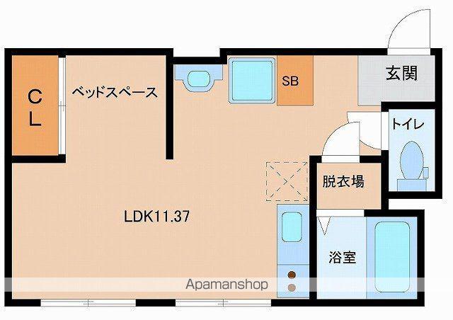 ハクエーマンション(ワンルーム/3階)の間取り写真