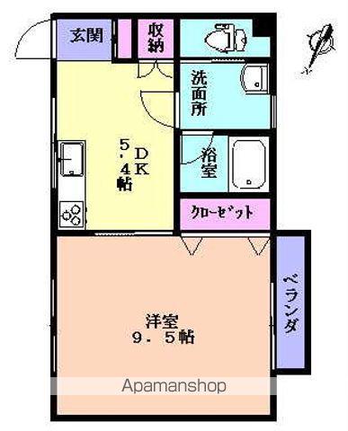 エクセル・アーバン(1DK/1階)の間取り写真