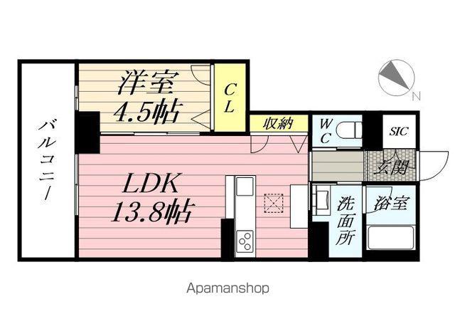 CLASSEUM連坊Ⅱ(1LDK/1階)の間取り写真