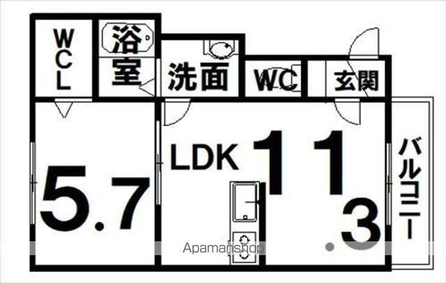 IKOI2(1LDK/2階)の間取り写真