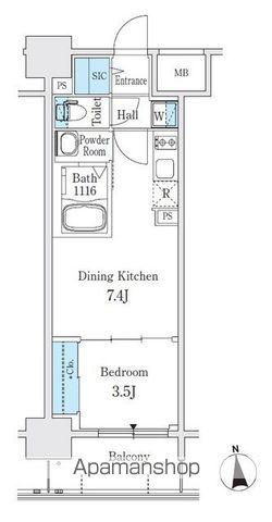 PONANT鶴舞公園(1DK/4階)の間取り写真