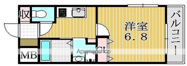 ふぁみーゆアビコⅥ(1K/2階)の間取り写真