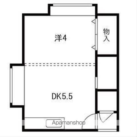 コーポ安暖手(1DK/2階)の間取り写真