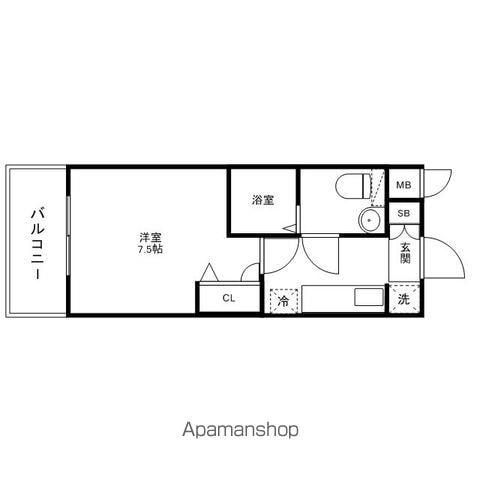 ピュアドーム大濠フローレシア(1K/5階)の間取り写真