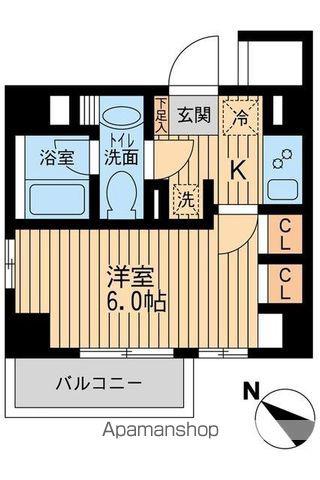 ユニフォート目黒中町(1K/1階)の間取り写真