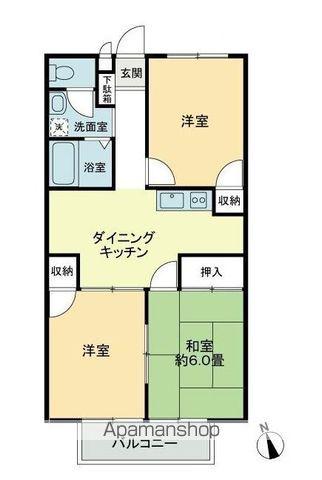 フォブールDMC・C(3DK/2階)の間取り写真