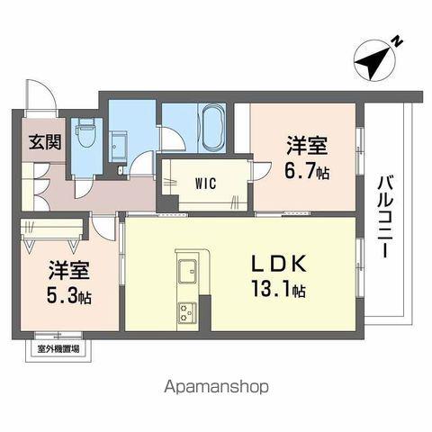 シャーメゾンビバーチェ東岸和田(2LDK/2階)の間取り写真