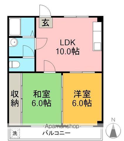 サンフェニックス(2LDK/3階)の間取り写真
