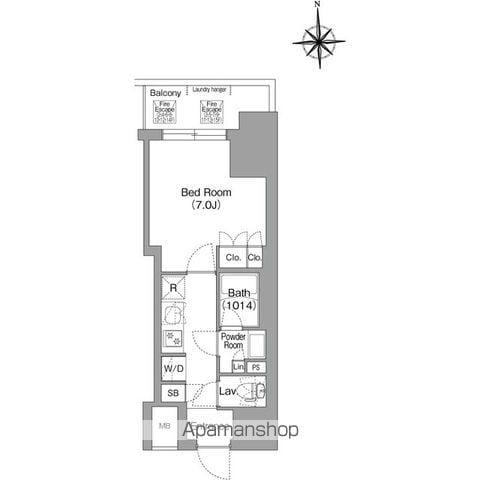 コンフォリア・リヴ博労町一丁目Q(1K/13階)の間取り写真
