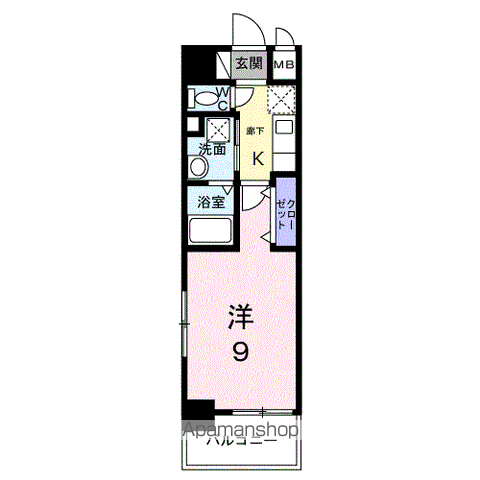 プレシャス ベース(1K/4階)の間取り写真