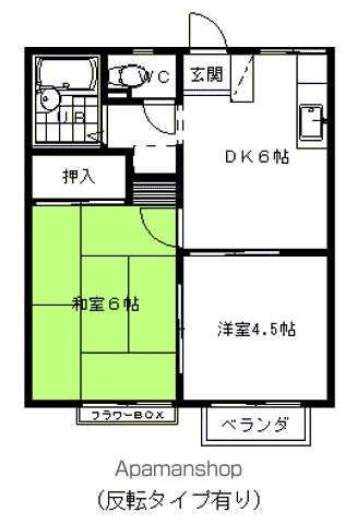 エステートピア五百渕(2DK/1階)の間取り写真