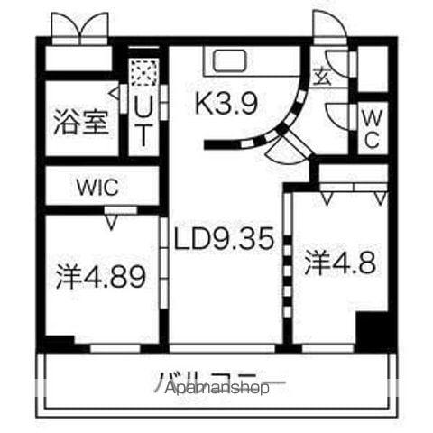 コローレ知事公館前(2LDK/8階)の間取り写真