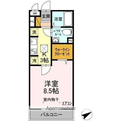 ジェンティーレ703(1K/1階)の間取り写真