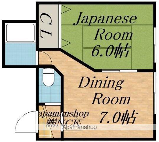 第2いろはマンション(1DK/2階)の間取り写真