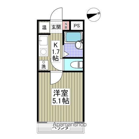 インティメイトハイツ(1K/4階)の間取り写真