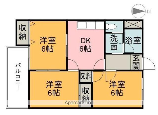 アイケンハイツ(3DK/3階)の間取り写真