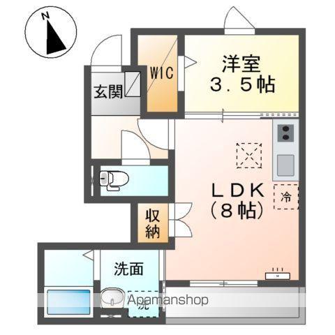 リガシー上松(1LDK/1階)の間取り写真