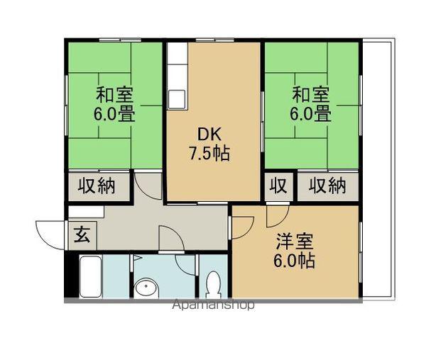 タクボ小泉ハイツ(3DK/2階)の間取り写真