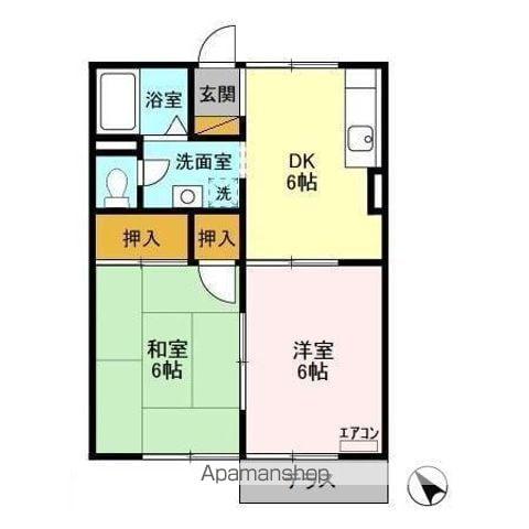 プチパレス(2DK/1階)の間取り写真