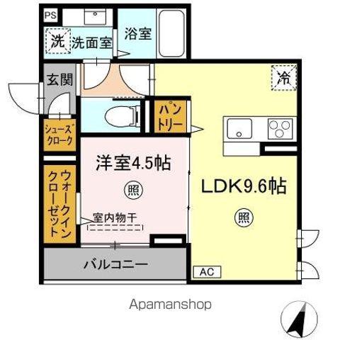 レーヴ・ウェル松代(1LDK/3階)の間取り写真