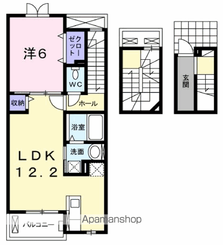 シエロアスール・アイ(1LDK/3階)の間取り写真