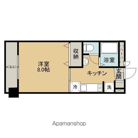 エビスヤパークサイド(1K/3階)の間取り写真