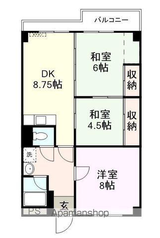 沼第一コーポ(3DK/6階)の間取り写真