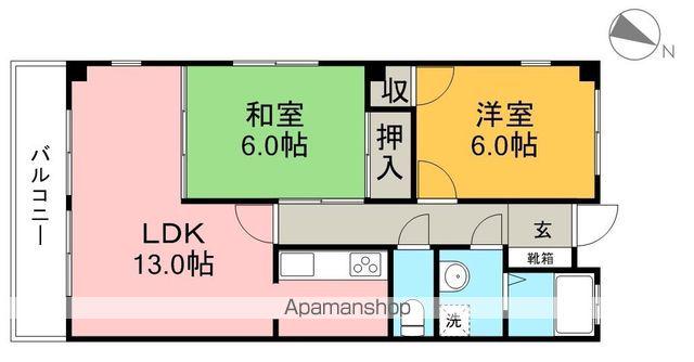 コーポ北斗七星(2LDK/1階)の間取り写真