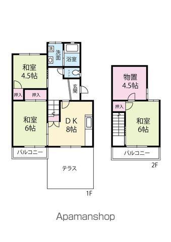 ハイツアーサー掛合(3DK/2階)の間取り写真