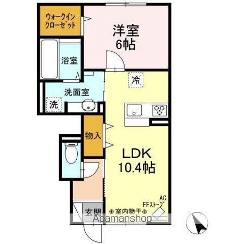 ポアナⅢ(1LDK/1階)の間取り写真