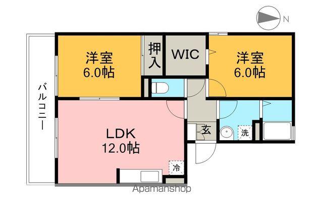 ヴィレッジ札場 A棟(2LDK/3階)の間取り写真