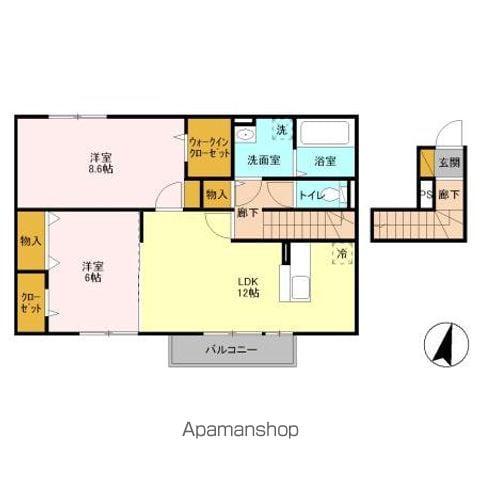 コンフォートヴィラ大沼(2LDK/2階)の間取り写真