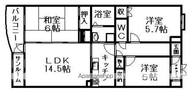 ヴェル・エコール大浜(3LDK/2階)の間取り写真