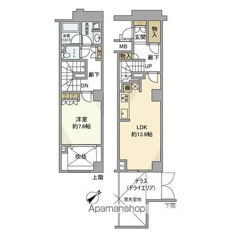 シティインデックス三田伊皿子坂(1LDK/1階)の間取り写真