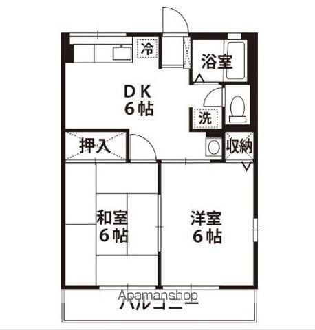 オオツカハイム(2DK/2階)の間取り写真