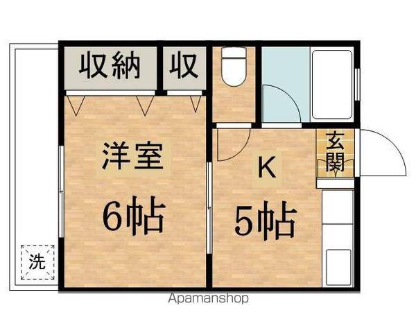 コーポ旭ヶ丘(1DK/2階)の間取り写真