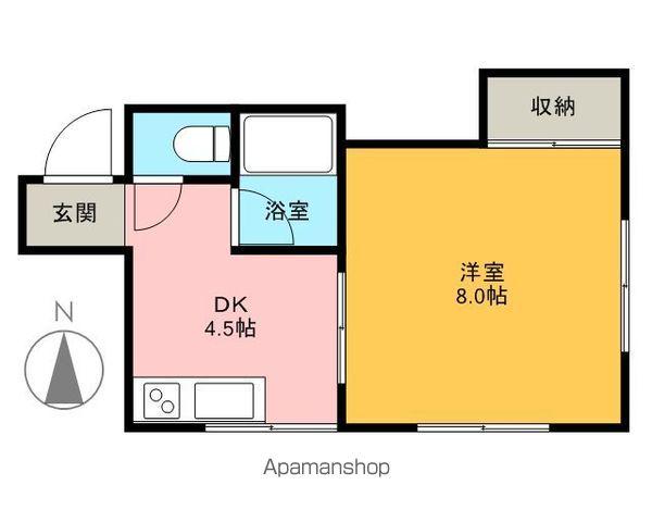 シルキーハイツ(1DK/1階)の間取り写真