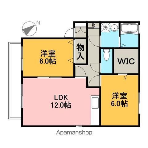 アバンサール(2LDK/2階)の間取り写真