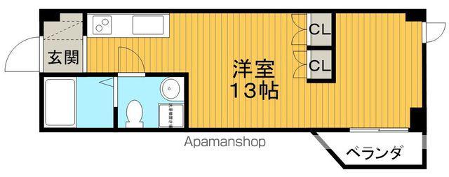 SUJU(ワンルーム/2階)の間取り写真