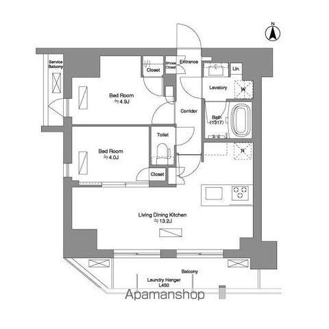 BRILLIA IST 新御徒町(2LDK/12階)の間取り写真